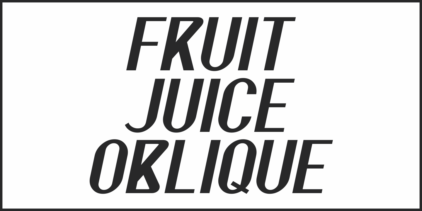 Przykład czcionki Fruit Juice JNL Oblique